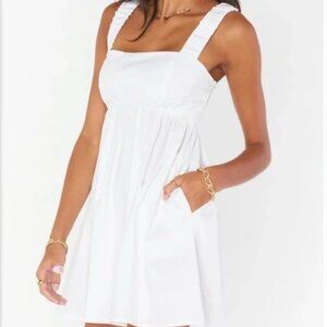 Show Me Your MuMu White Mini Dress with Smocked Back